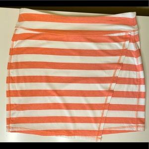 Athleta Orange Striped Mini Skirt Medium